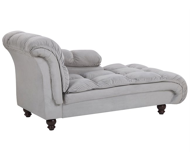 Beliani Chaise longue izquierdo Terciopelo LORMONT Gris Claro