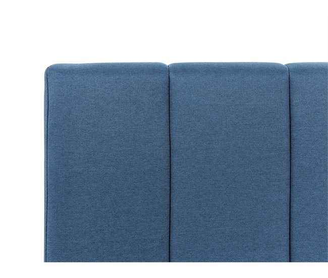 Beliani Cama con somier Poliéster DREUX 151x214 Azul