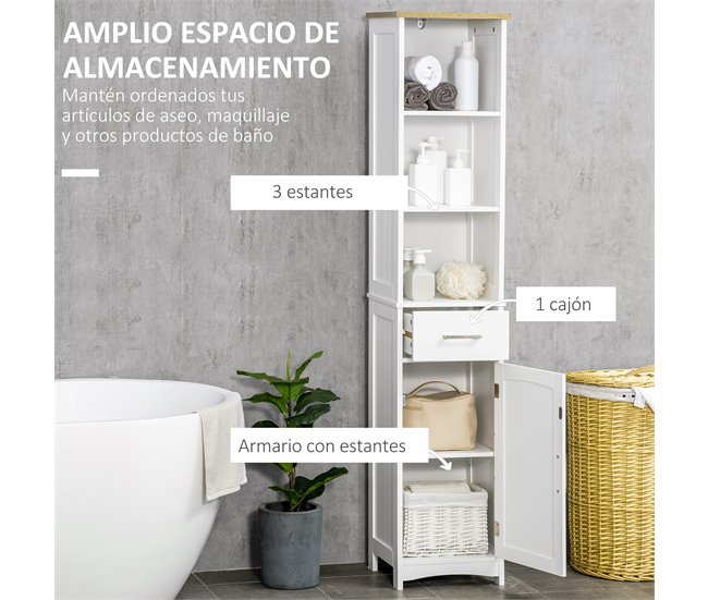Armario de Baño MDF kleankin, hogar - baño Marron