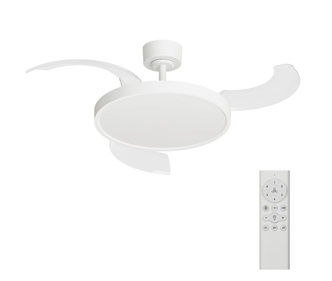 Ventilador techo JULIA M retractil led motor DC  Blanco