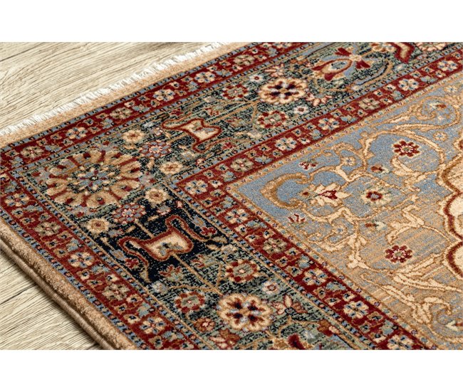 Alfombra KESHAN franjas Rosetón oriental 7519/53555 250x340 Marron