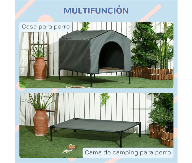 Caseta para Perros Tela Oxford, Acero PawHut 