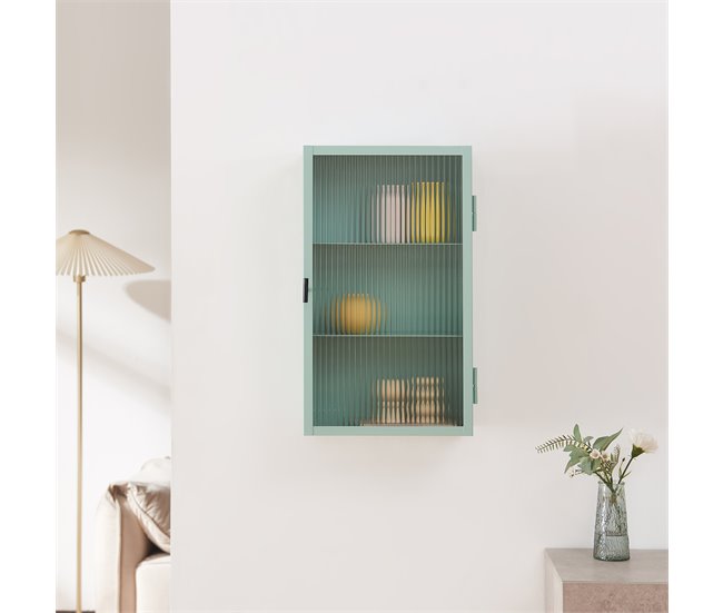 Armario de pared Zundert puerta de vidrio [en.casa] 35 Blanco