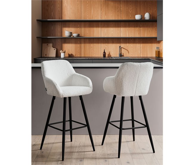 Beliani Silla de bar CASMALIA Crema