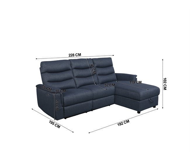 Chaise loungue relax FAMILY eléctrico Azul