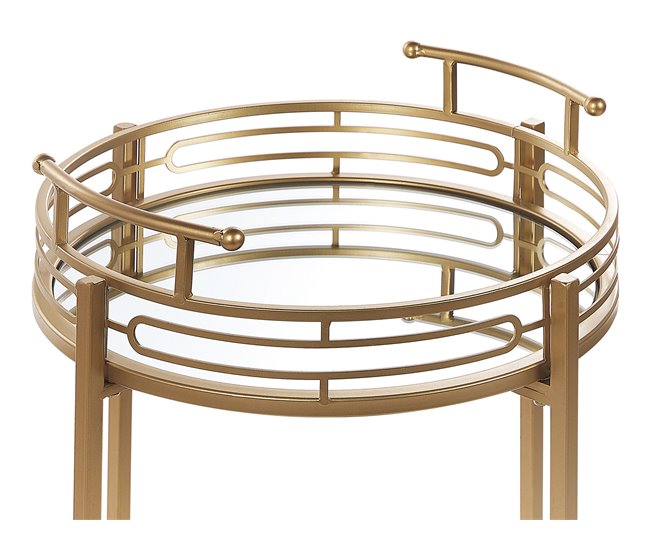 Beliani Carrito de cocina FARLEY Dorado