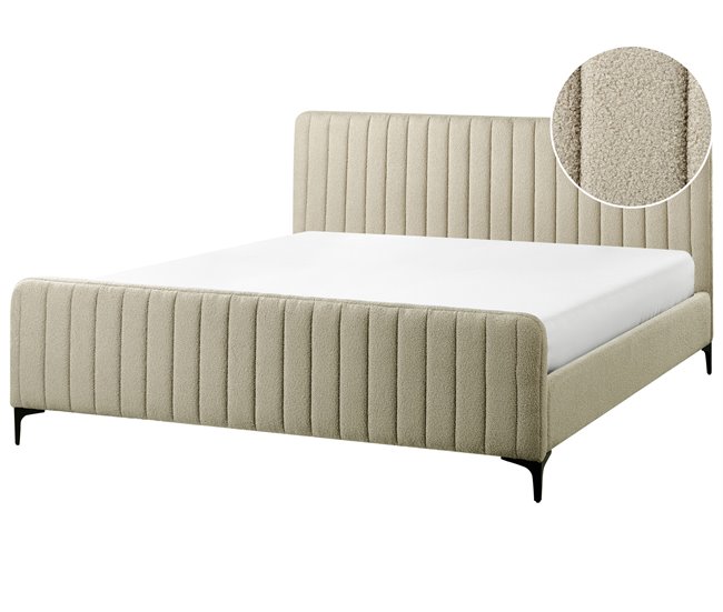 Beliani Cama Bouclé LUNAN 186x215 Beige