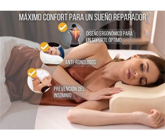 Almohada Ergonómica Cervical DUO con Funda de Bambú Blanco