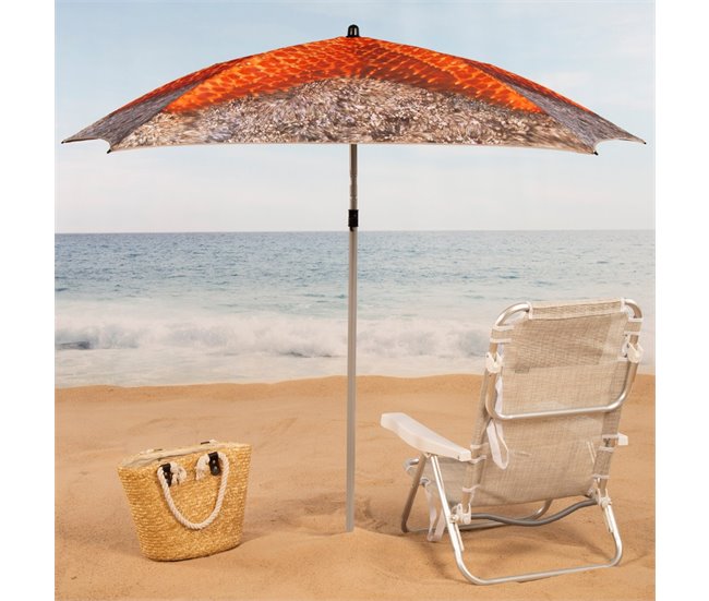 Aktive Sombrilla playa inclinable estrella de mar UV40 c/funda Verde