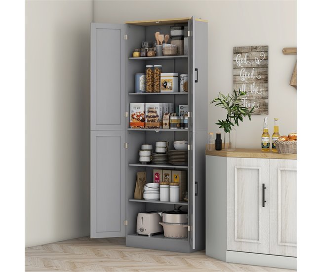 Alacena de Cocina Melamina de Madera HOMCOM, hogar - cocina Gris