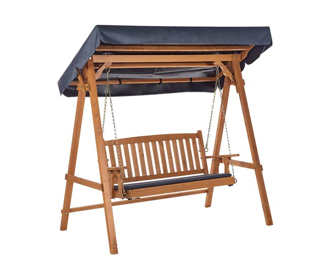 Beliani Columpio FIBBIALLA Gris/ Madera