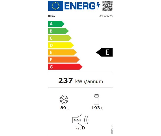 Frigorífico Combi BALAY 3KFE362WI Blanco