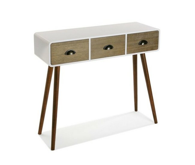 Recibidor con 3 Cajones Blanco/ Madera