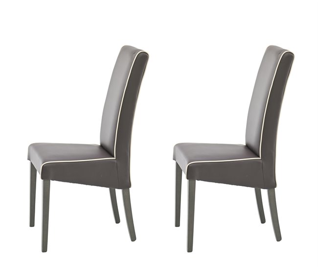 Pack de 2 sillas de comedor VERONA  Chocolate