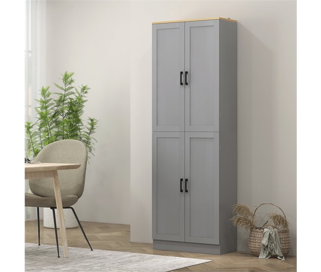 Alacena de Cocina Melamina de Madera HOMCOM, hogar - cocina Gris