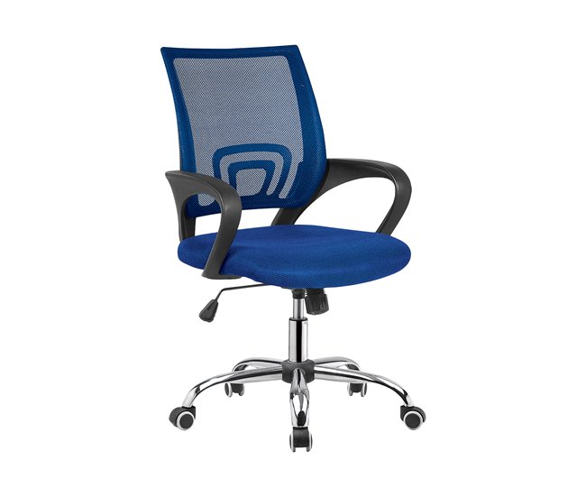 Silla Oficina Saray Giratoria Con Brazos Azul