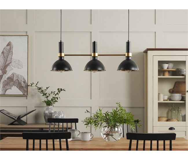 Beliani Lámpara colgante BELES Negro