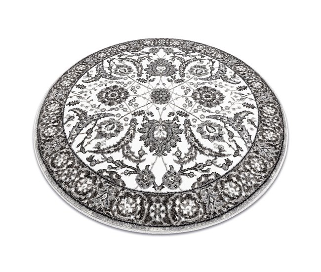 Alfombra MATEO 8037/644 círculo Moderna marco flores 100x100 Gris