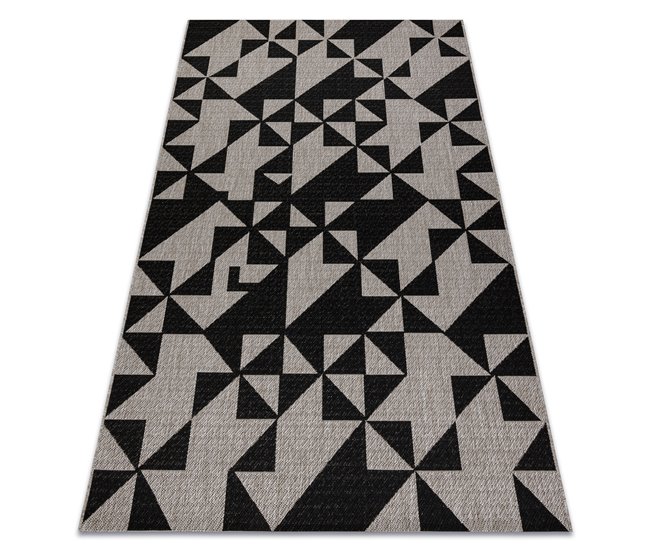 Alfombra de cuerda sisal FLOORLUX 20489 Triángulo 240x330 Gris