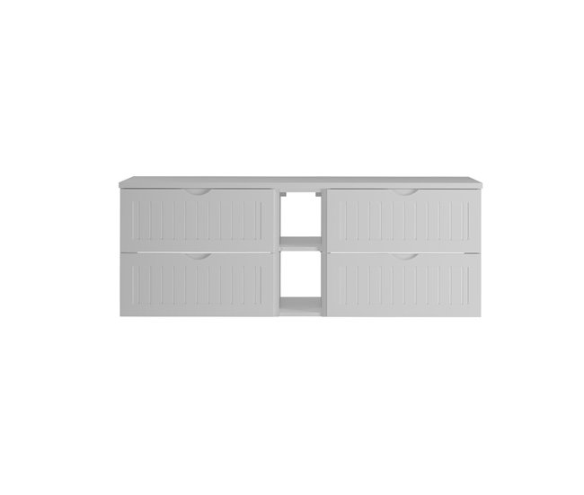 Mueble bajo lavabo compartimiento encimera Soline 140 Blanco