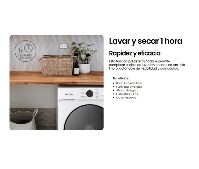 Lavaseca Infiniton WSD-G8A6D4BN, 8/6 Kg, 1400 rpm, A/D, Vapor Care Blanco