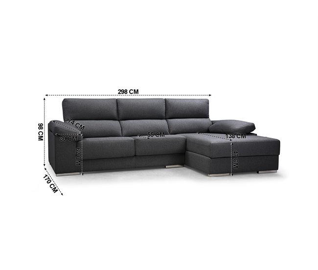 Chaise longue NOEMI Antracita