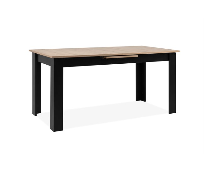 Mesa de comedor extensible BIRMINGHAM Negro/ Madera