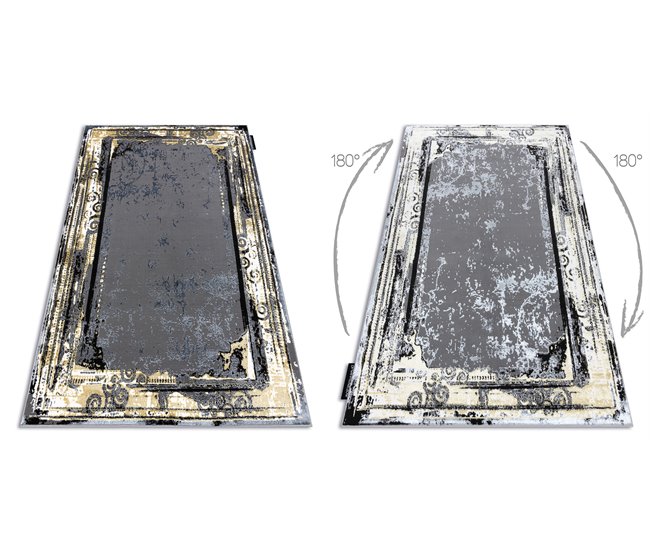 Alfombra DE LUXE moderna 628 Ornamento vintage - Structural 160x220 Gris