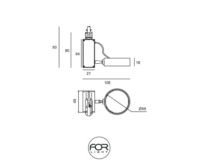 Forlight Proyector Ip20 Key Model Round Gu10 15W Blanco