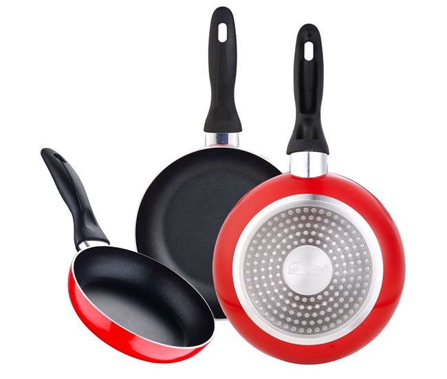 Batería de cocina 7 piezas en  + Juego de 3 sartenes Multicolor