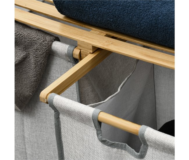 Cesto para Ropa Bambú HOMCOM, hogar - baño Madera Clara