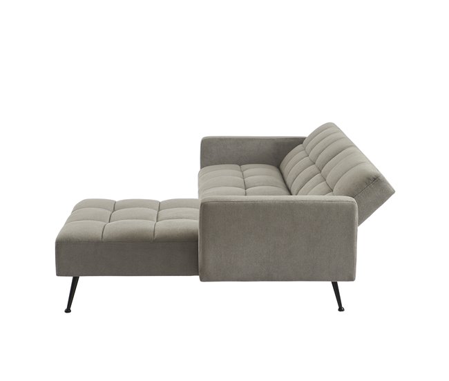 Chaise longue con cama FLO reversible 3 plazas gris Gris