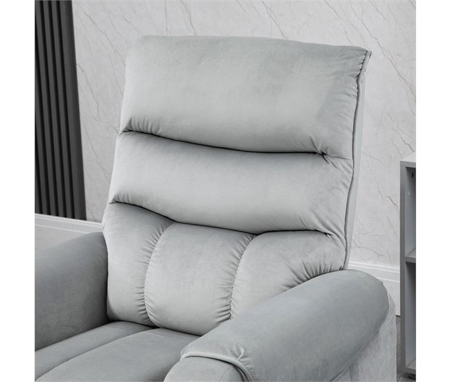 Sillón de Masaje Levantapersonas Poliéster, Espuma y Acero HOMCOM Gris