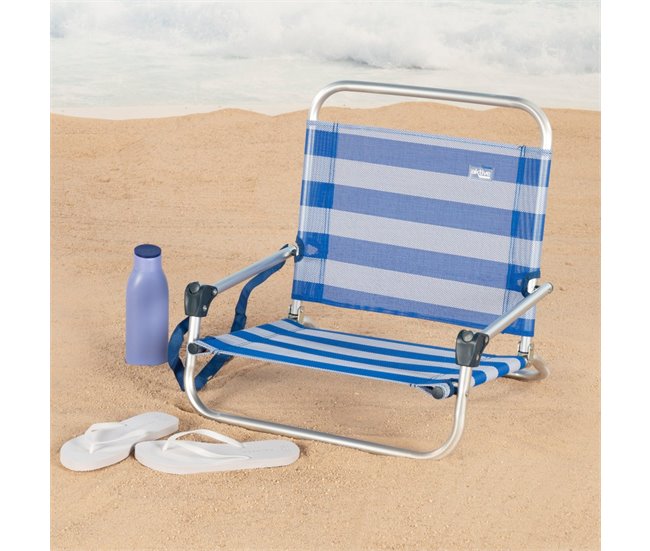 Aktive Silla de playa plegable pequeña marinera c/asa de hombro Azul