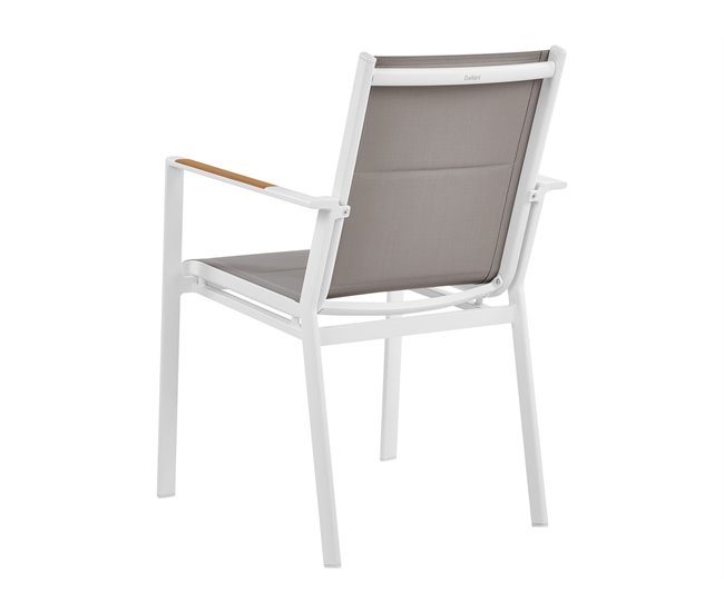 Beliani Conjunto de comedor VALCANETTO/BUSSETO Blanco/ Gris