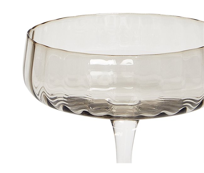 Beliani Cristalería Vidrio QUARTZ Gris Claro