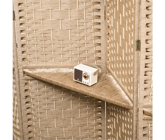 Biombo Fibra de Papel HOMCOM, hogar - decoración Marron