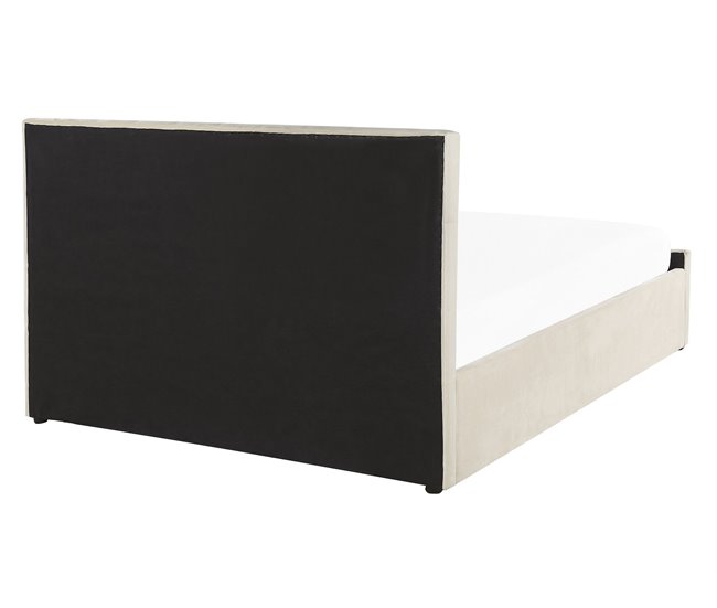 Beliani Cama con somier Terciopelo AMIENS 151x217 Beige