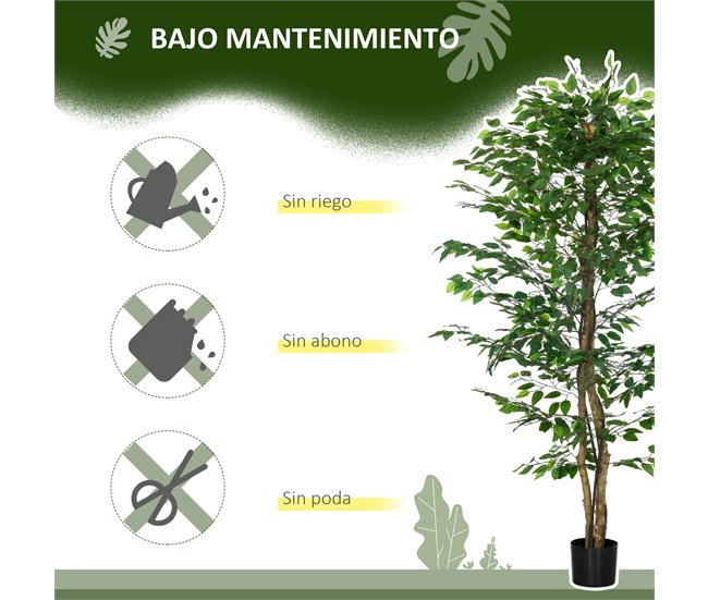 Planta Artificial PEVA HOMCOM, hogar - decoración Verde