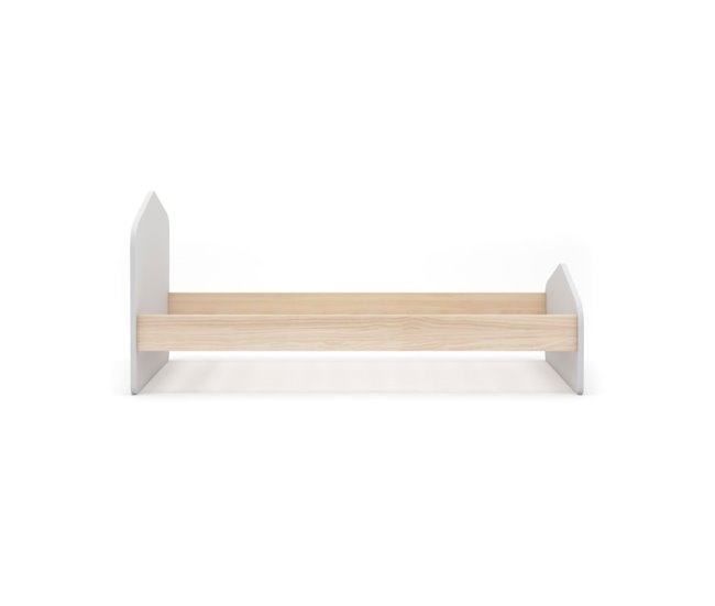 Cama juvenil Misty Cloud 195x100 Blanco/ Madera