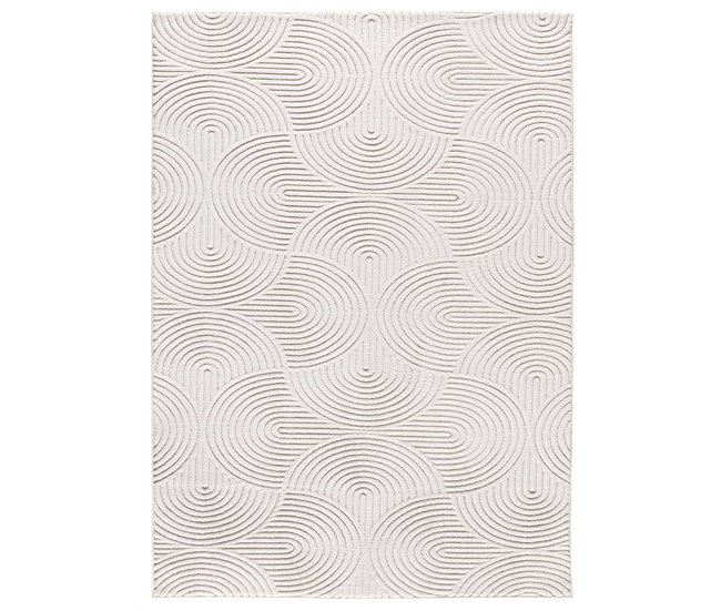 Alfombra lavable geométrica con relieve ESTILO - ATTICGO 80x150 Crema