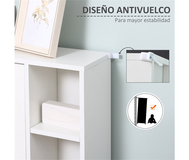 Armario de Suelo para Baño Melamina de Madera kleankin 71 Blanco