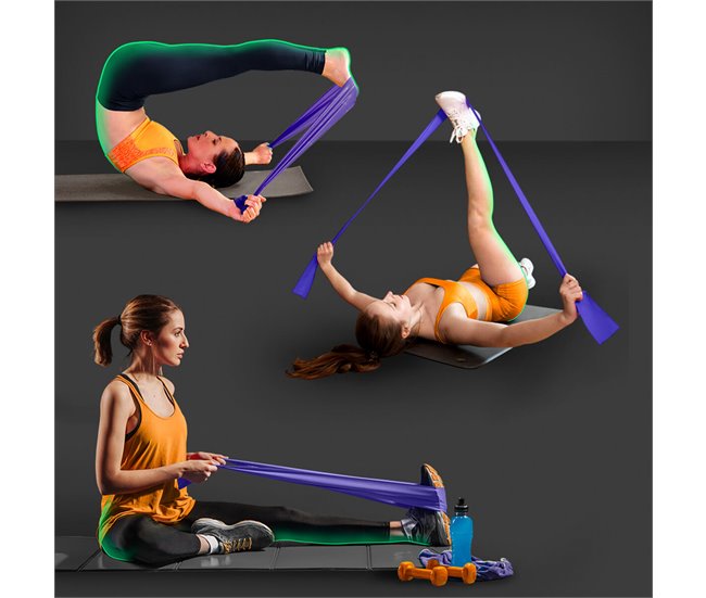 Banda de Resistencia Pilates 5 lb – 15 lb Cinta elástica Goma Fitness Gridinlux Morado