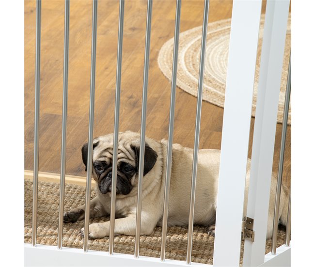 Barrera para Mascotas MDF, Acero PawHut Blanco