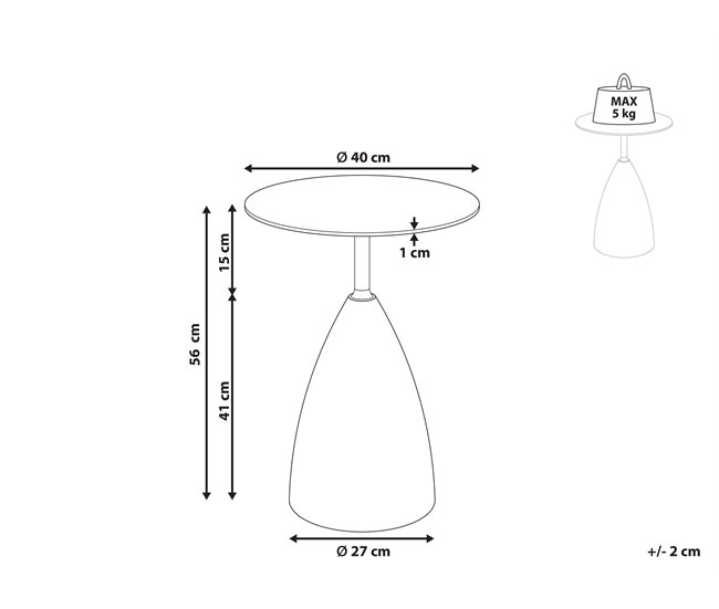 Beliani Mesa auxiliar WABBY Blanco