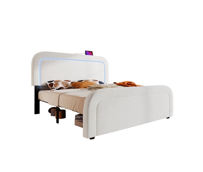 Camas de matrimonio 170x208 Blanco