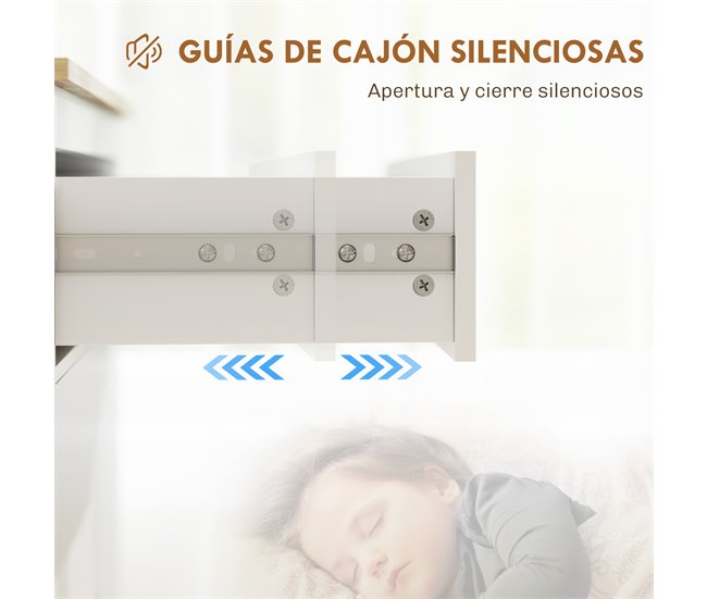 Aparador de Salón Melamina de Madera HOMCOM Blanco