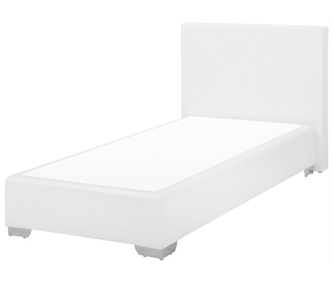 Beliani Cama continental Piel sintética PRESIDENT 99x211 Blanco