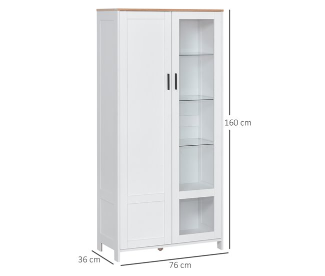 Alacena de Cocina Melamina de Madera HOMCOM, hogar - cocina Blanco