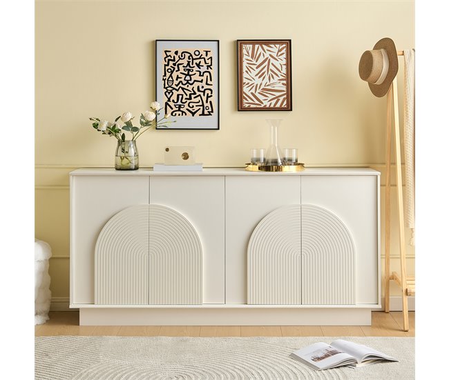 Aparador con 4 puertas Blanco